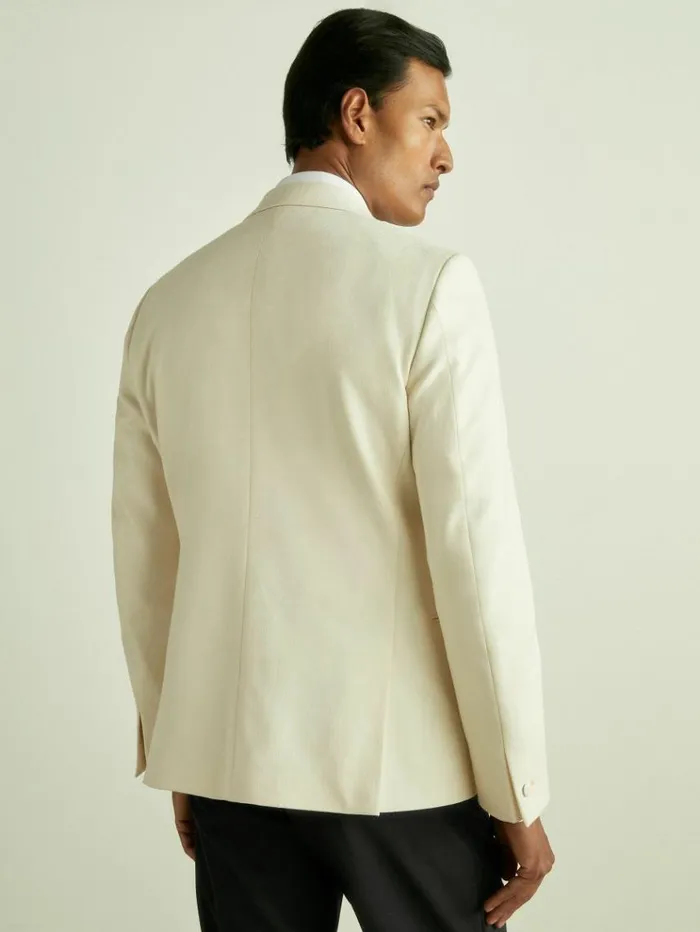 REISS Coats and Jackets Men SIngleBreasted Twill Blazer Off White