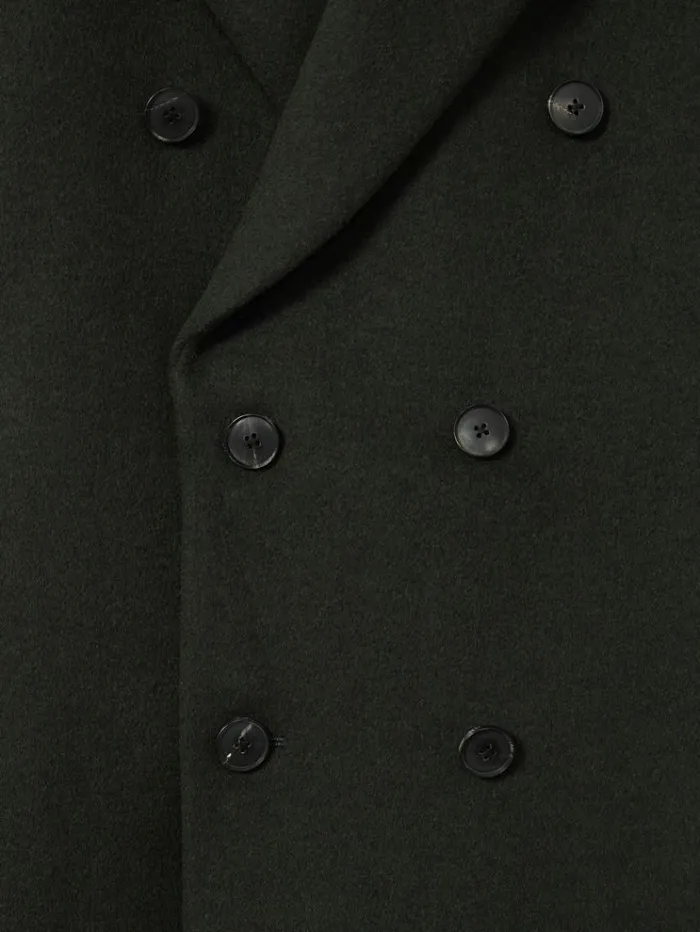 REISS Coats and Jackets Men WoolBlend DobleBreasted Coat Dark Green