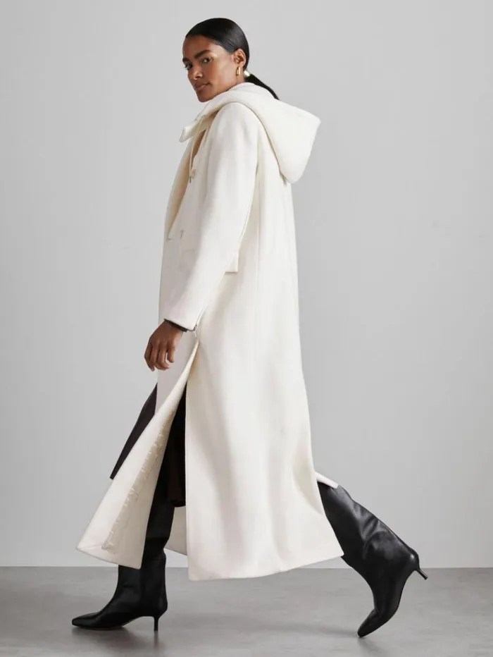 REISS Coats and Jackets Women Atelier Wool And Cashmere Longline Coat Cream