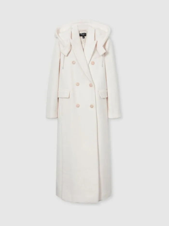 REISS Coats and Jackets Women Atelier Wool And Cashmere Longline Coat Cream
