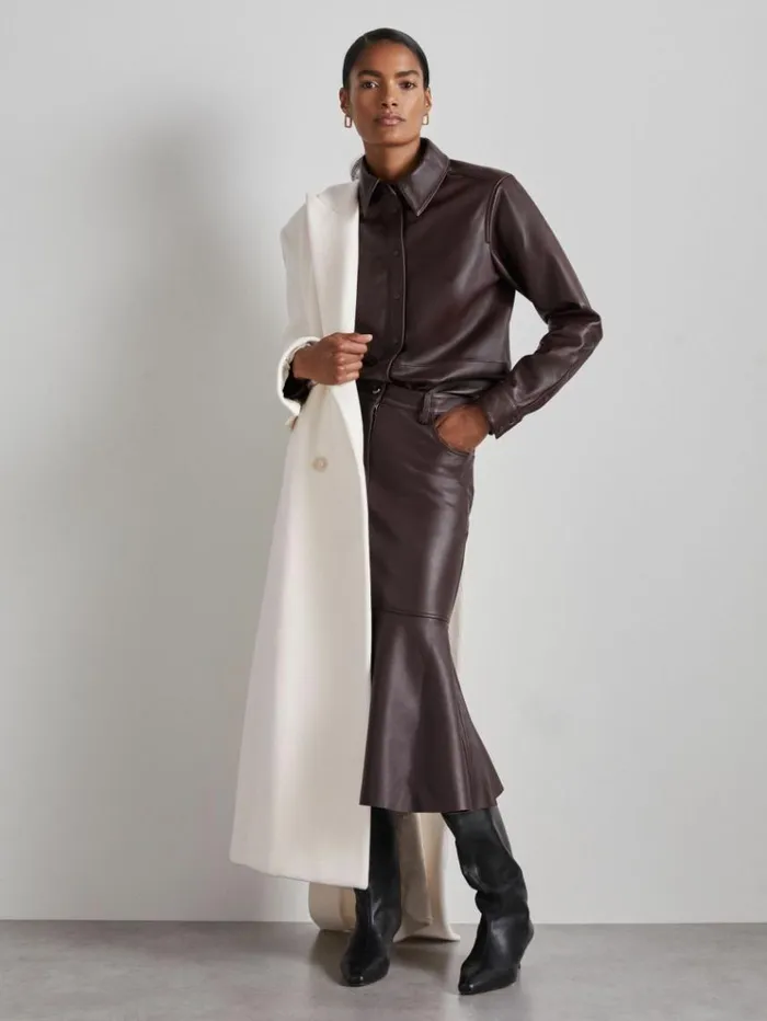REISS Coats and Jackets Women Atelier Wool And Cashmere Longline Coat Cream