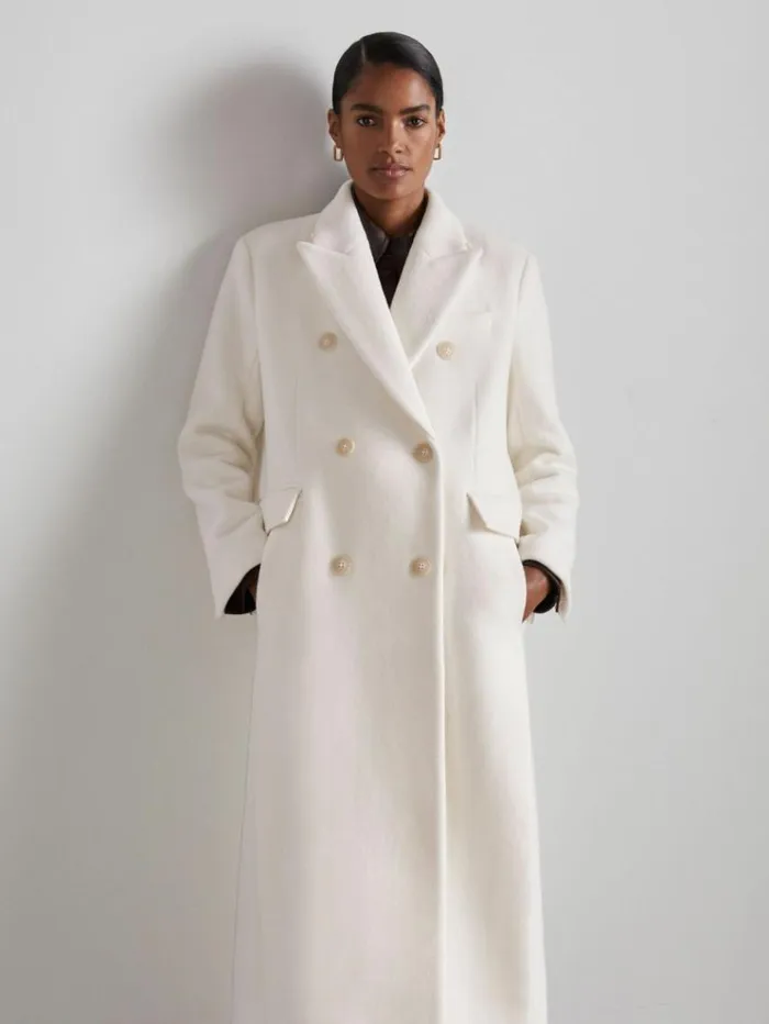 REISS Coats and Jackets Women Atelier Wool And Cashmere Longline Coat Cream