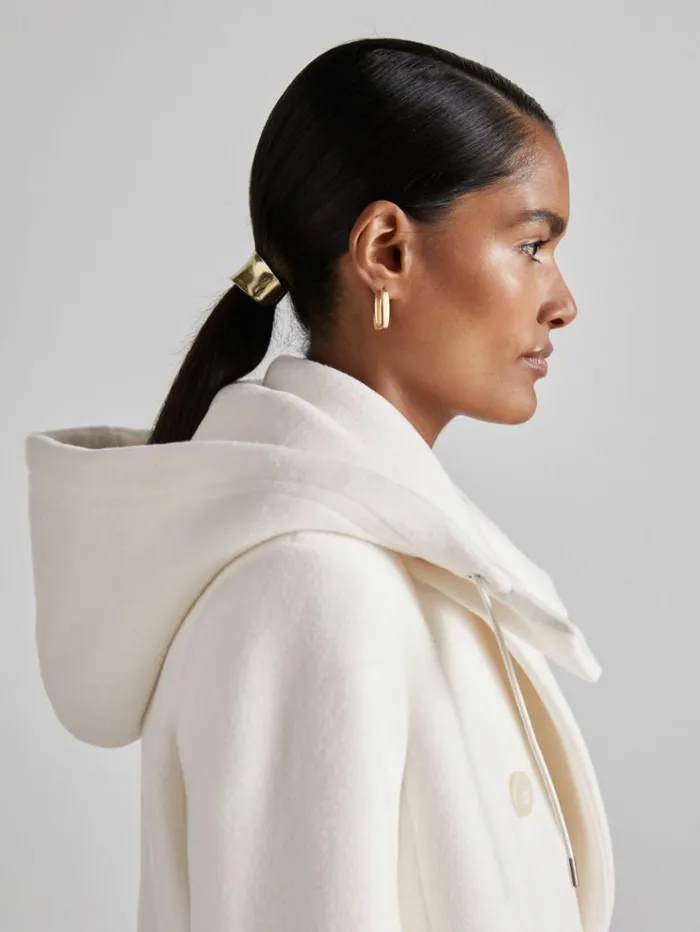 REISS Coats and Jackets Women Atelier Wool And Cashmere Longline Coat Cream