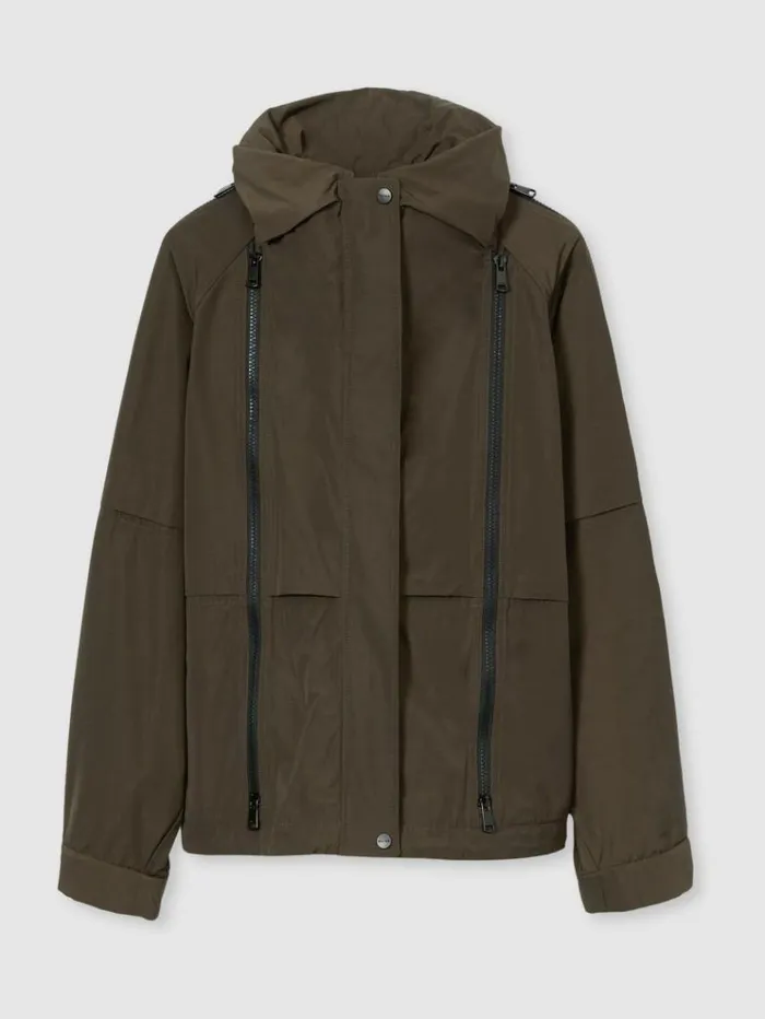 REISS Coats and Jackets Women Atelier ZippedShell Coat Khaki