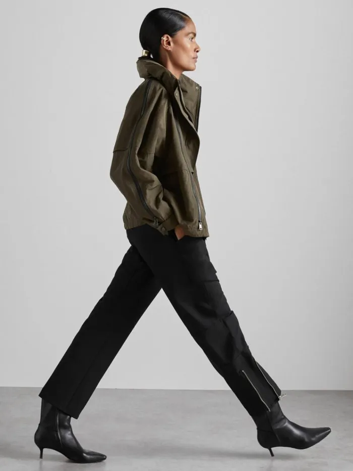 REISS Coats and Jackets Women Atelier ZippedShell Coat Khaki