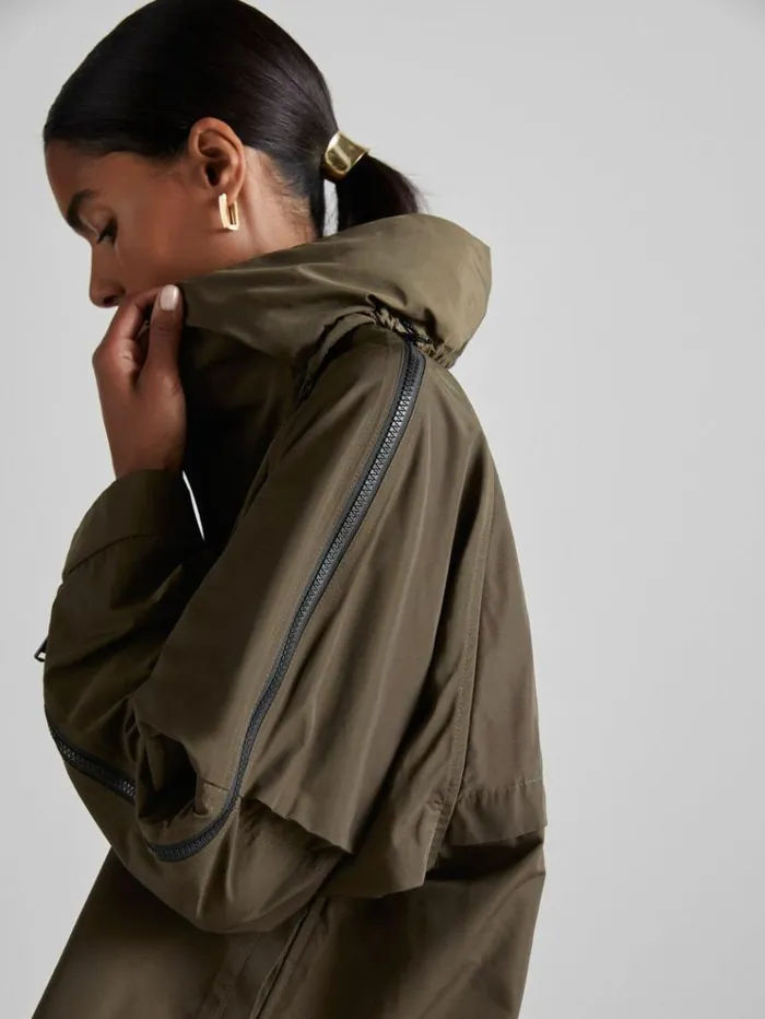 REISS Coats and Jackets Women Atelier ZippedShell Coat Khaki