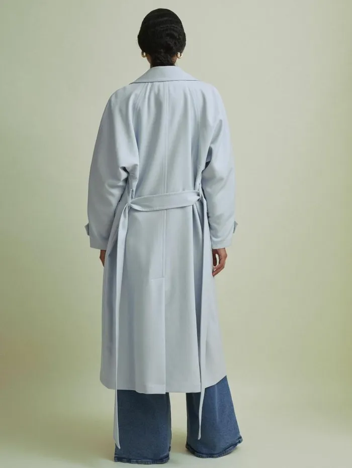 REISS Coats and Jackets Women Florere Double Breasted Coat Pale Blue