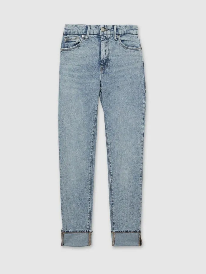 REISS Denim Women Cropped Denim Jeans Mid Blue