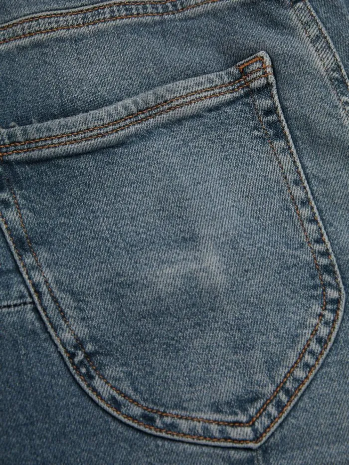 REISS Denim Women Good American High Rise Distressed Palazzo Jeans Blue