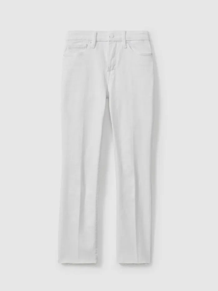 REISS Denim Women Good American Straight Leg Skinny Jeans White