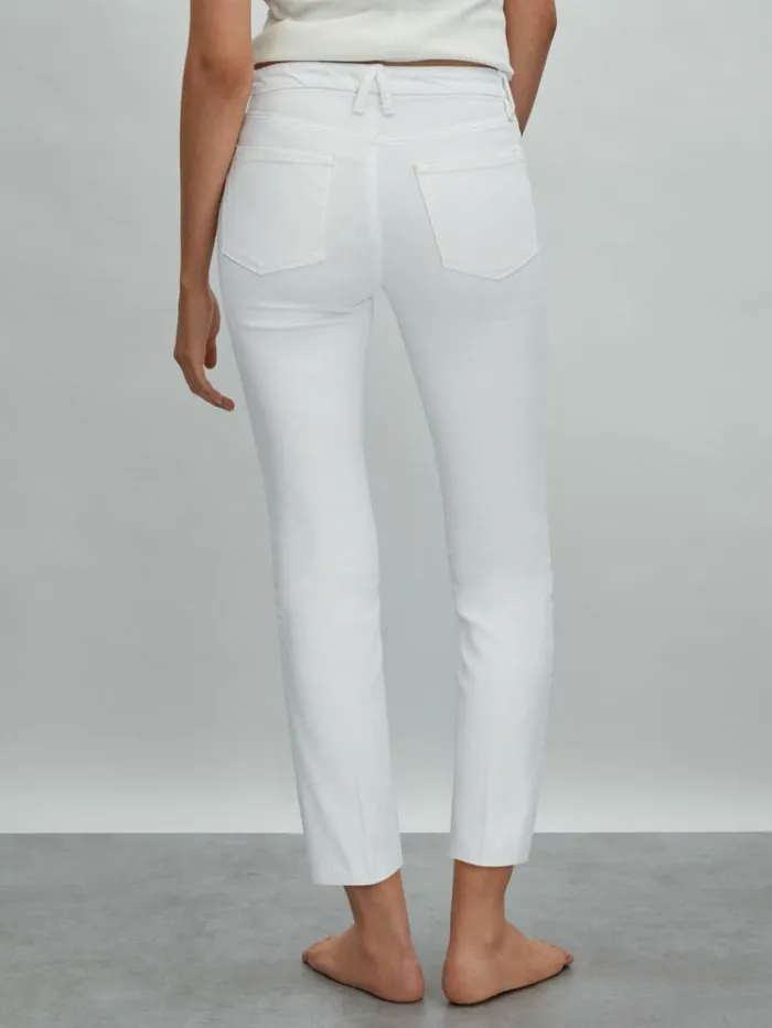 REISS Denim Women Good American Straight Leg Skinny Jeans White