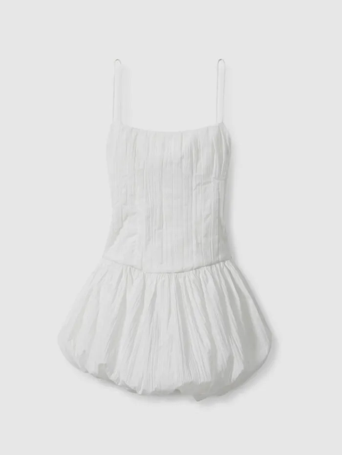 REISS Dresses Women Acler Puff Hem Mini Dress Ivory