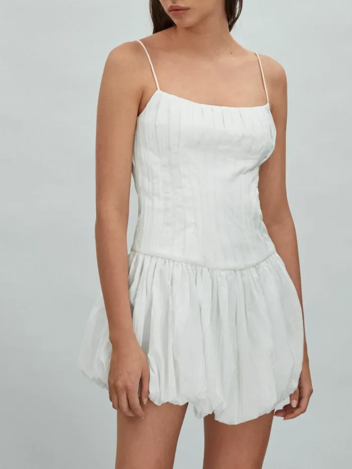 REISS Dresses Women Acler Puff Hem Mini Dress Ivory