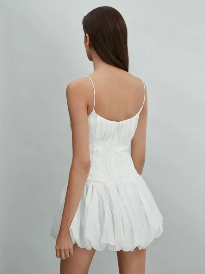 REISS Dresses Women Acler Puff Hem Mini Dress Ivory