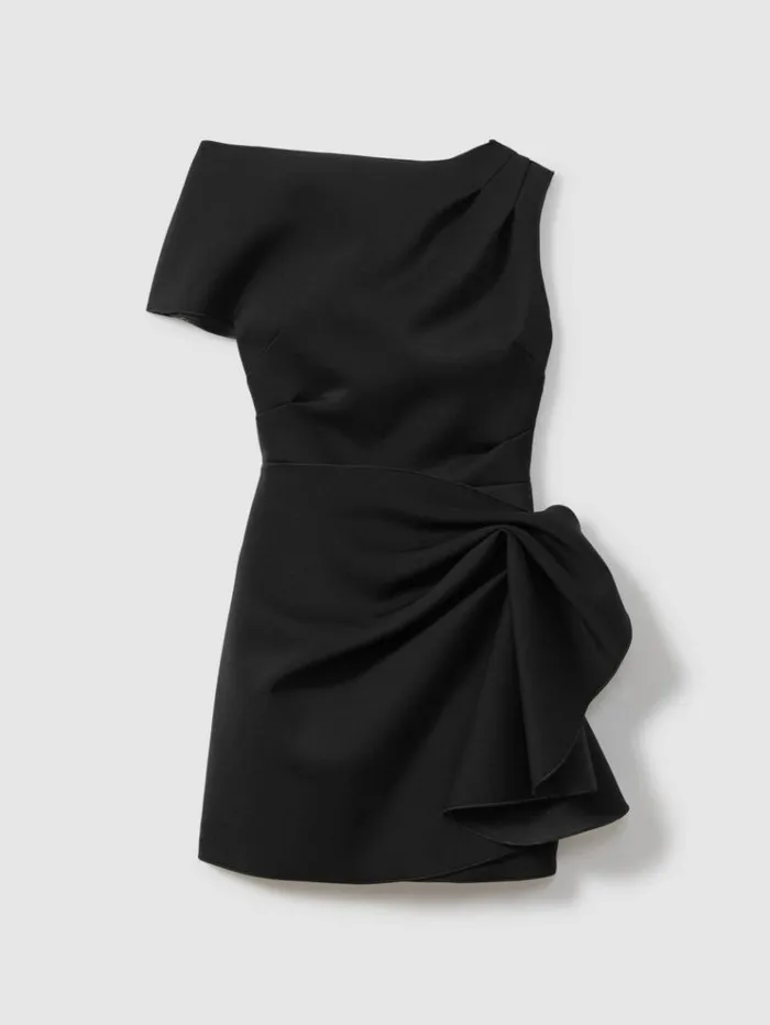 REISS Dresses Women Acler Ruffle Side Mini Dress Black