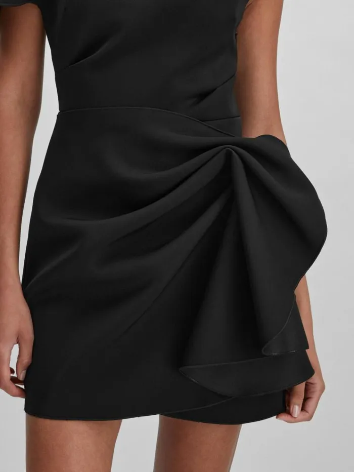 REISS Dresses Women Acler Ruffle Side Mini Dress Black