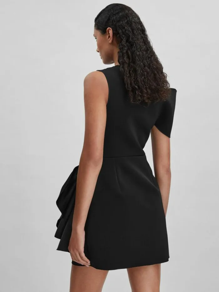 REISS Dresses Women Acler Ruffle Side Mini Dress Black