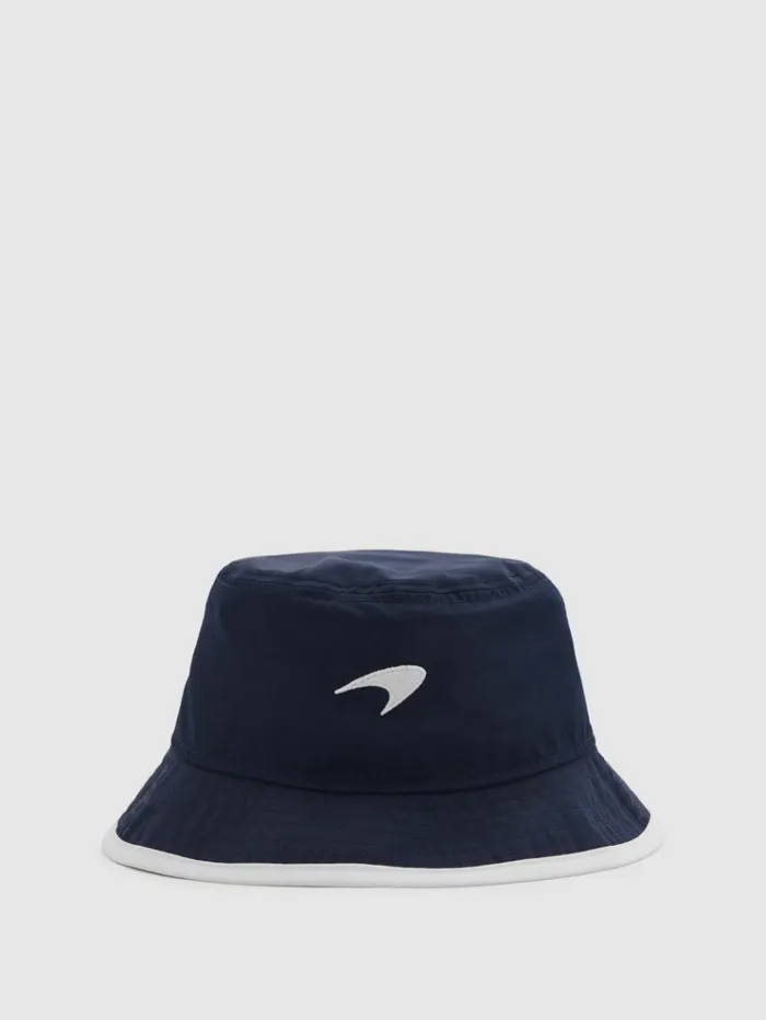 REISS Hats Gloves and Scarves Men McLaren F1 Embroidered Bucket Hat Navy