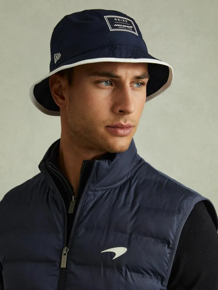 REISS Hats Gloves and Scarves Men McLaren F1 Embroidered Bucket Hat Navy