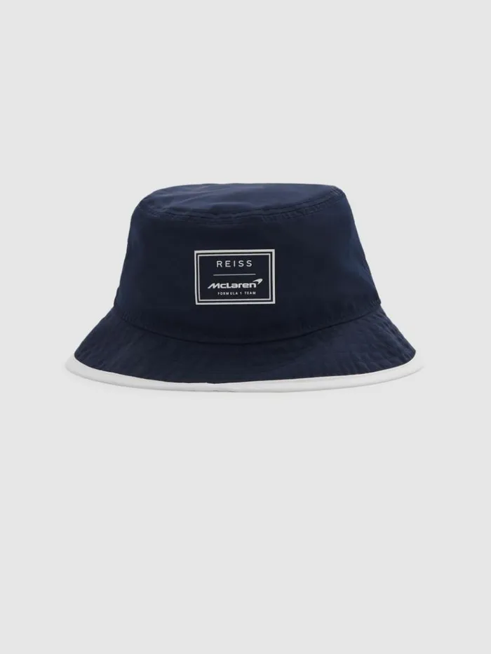 REISS Hats Gloves and Scarves Men McLaren F1 Embroidered Bucket Hat Navy