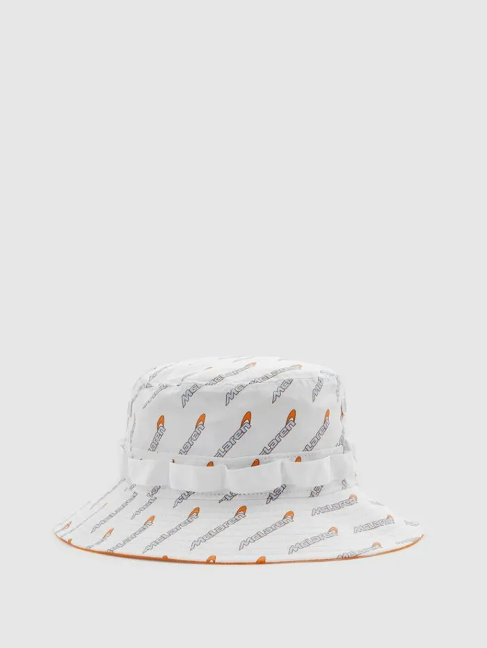 REISS Hats Gloves and Scarves Men McLaren F1 Printed Bucket Hat White