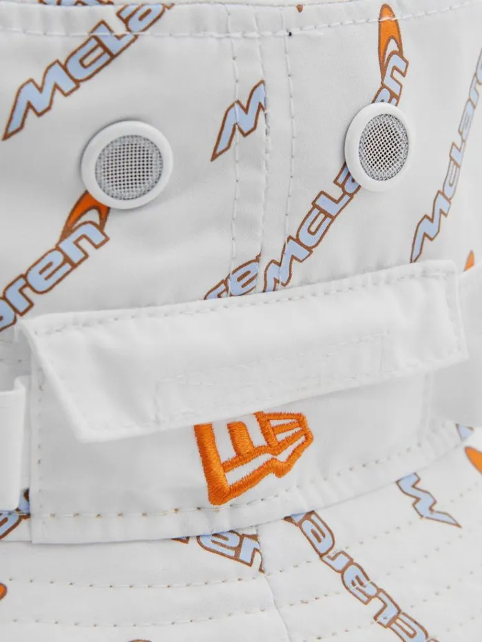 REISS Hats Gloves and Scarves Men McLaren F1 Printed Bucket Hat White
