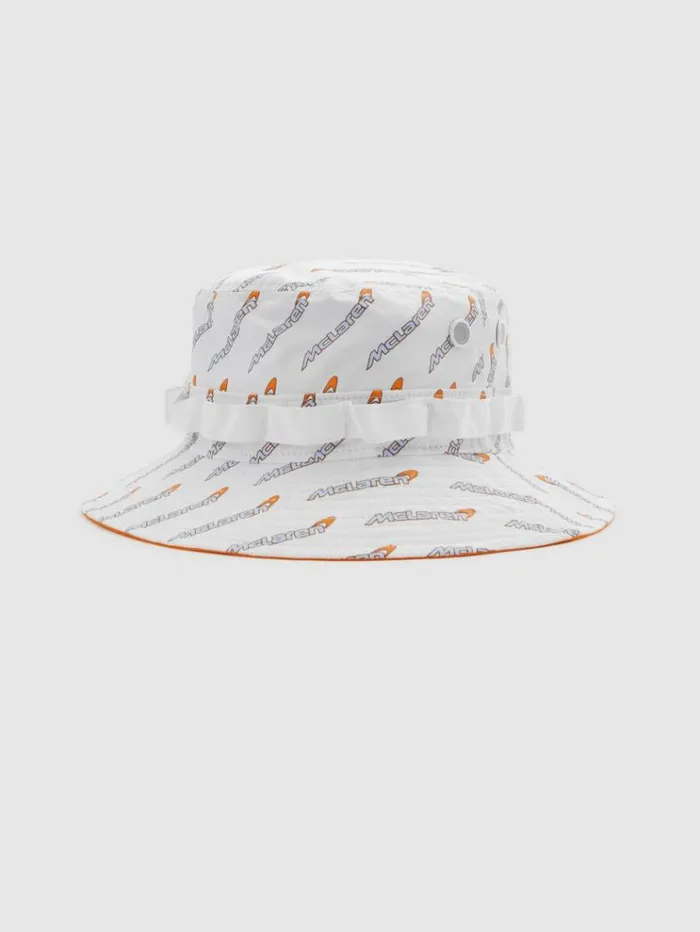 REISS Hats Gloves and Scarves Men McLaren F1 Printed Bucket Hat White