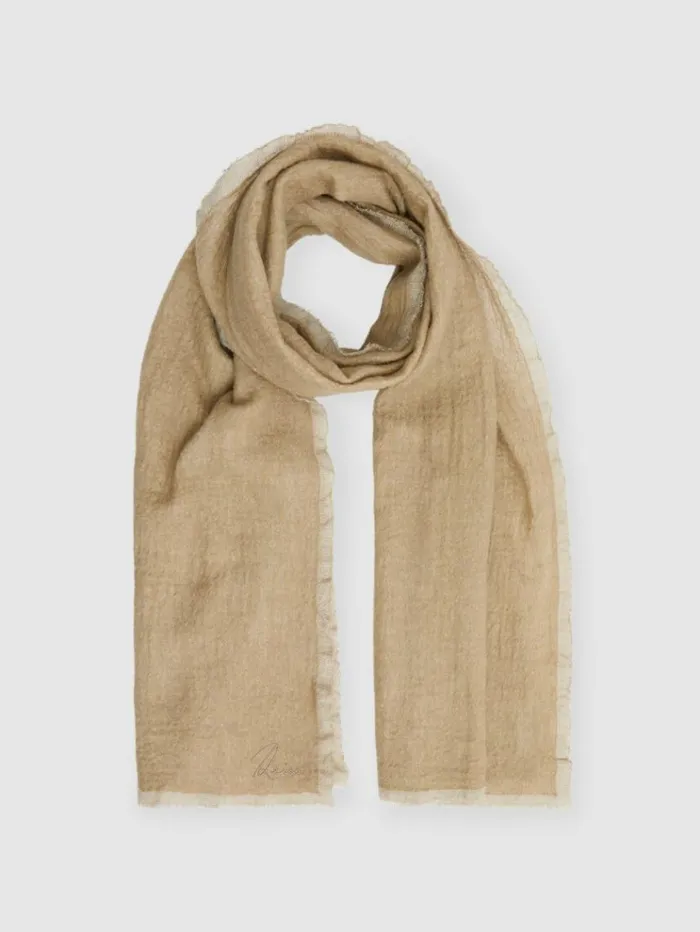 REISS Hats Gloves and Scarves Women Wool TwoTone Scarf Khaki