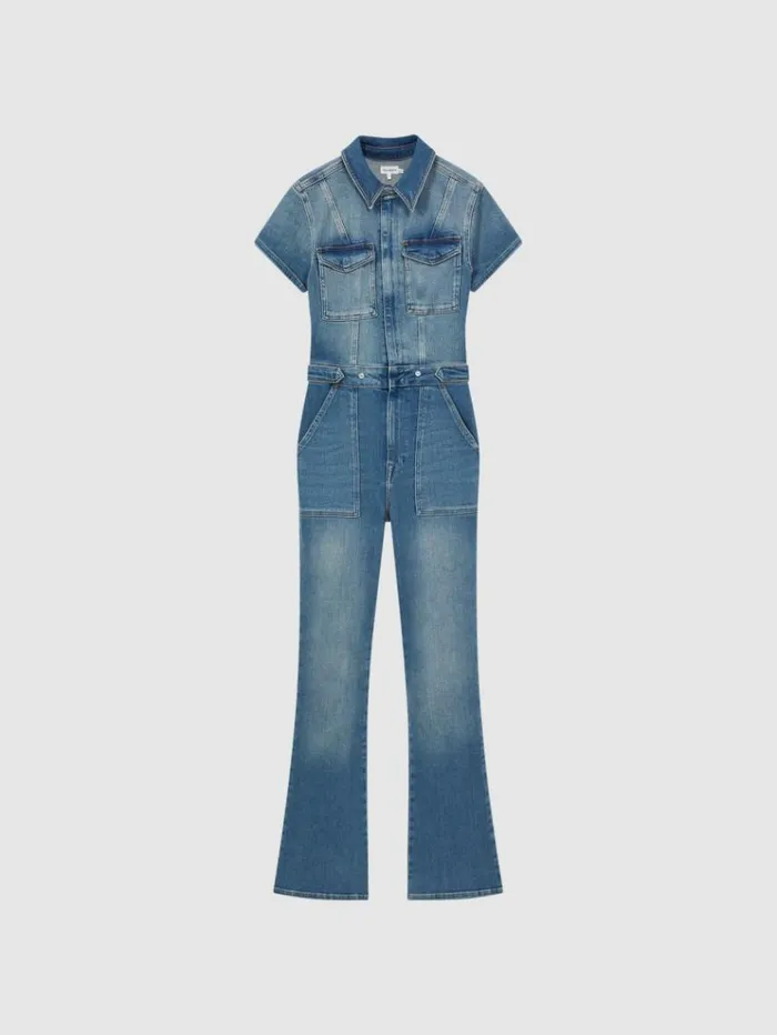 REISS Jumpsuits and Rompers Women Good American Denim Bootcut Jumpsuit Blue