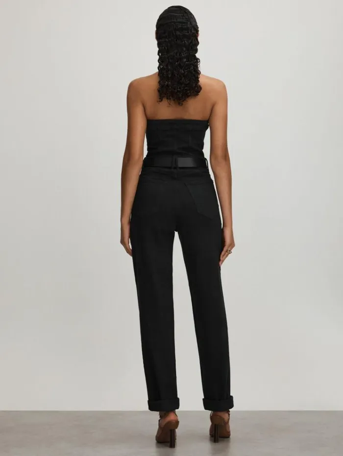 REISS Jumpsuits and Rompers Women Good American Strapless Denim Jumpsuit Black