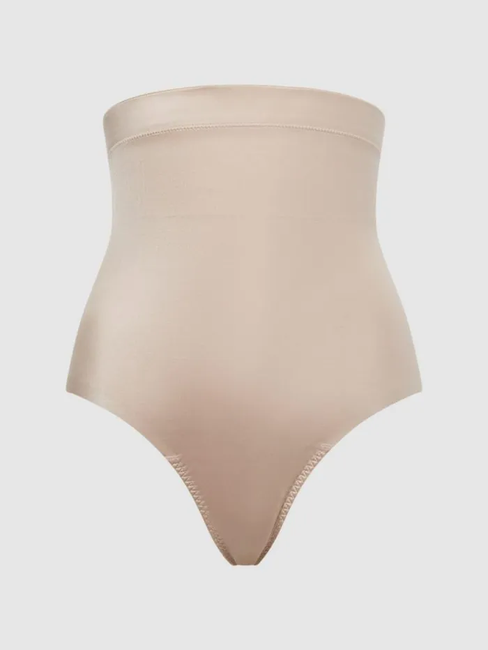 REISS Lingerie Women Spanx Shapewear HighWaisted Thong Champagne