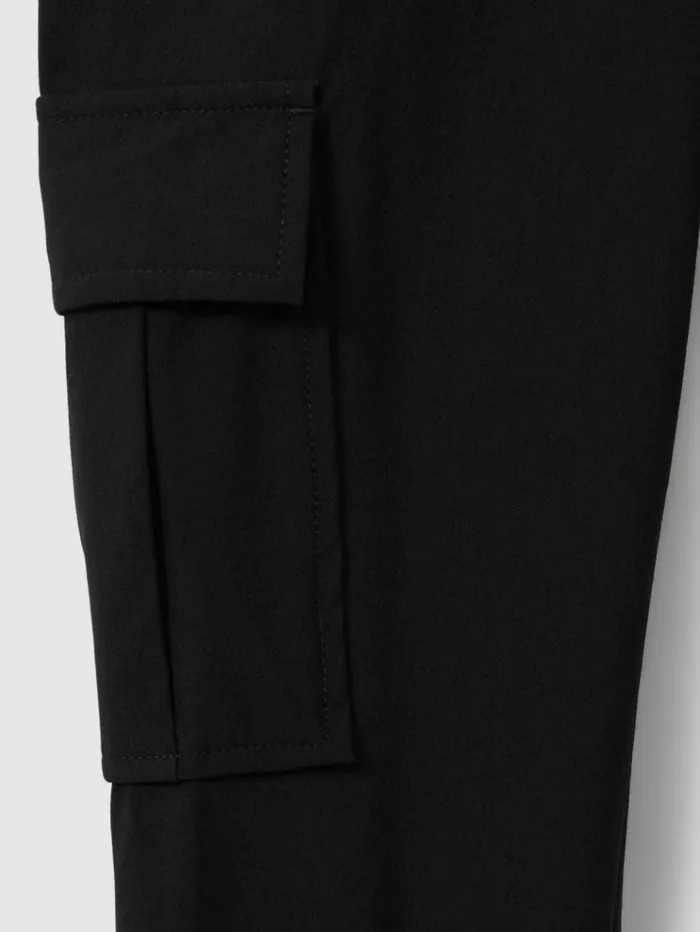 REISS Pants Children Technical Drawstring Cuffed Cargo Trousers Black