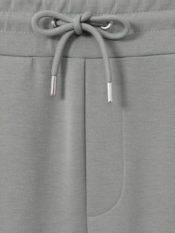 REISS Pants Men Interlock Jersey Drawstring Joggers Flint Grey