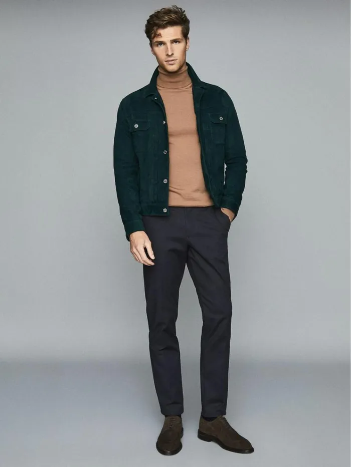 REISS Pants Men Regular Fit Chinos Navy