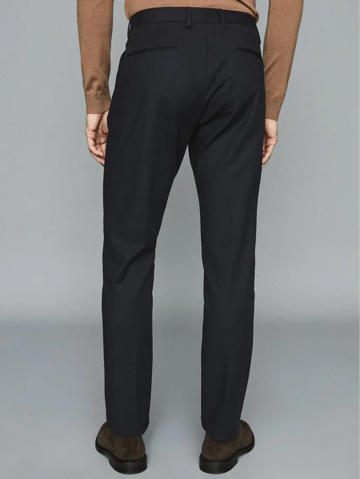 REISS Pants Men Regular Fit Chinos Navy