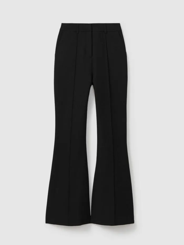REISS Pants Women Acler High Rise Flared Trousers Black