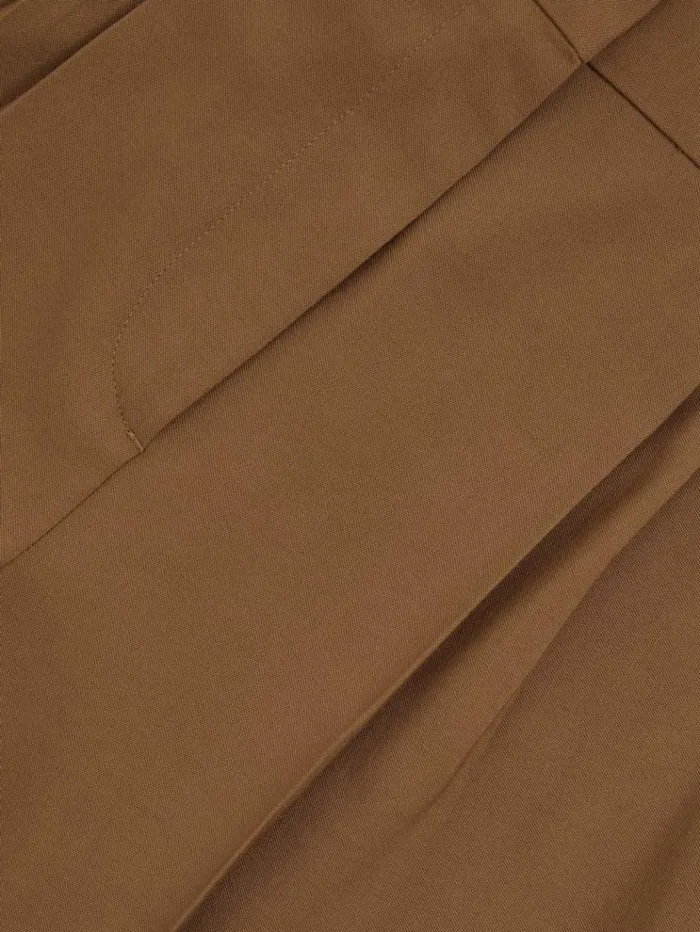 REISS Pants Women Atelier Virgin Wool Tapered Trousers Camel