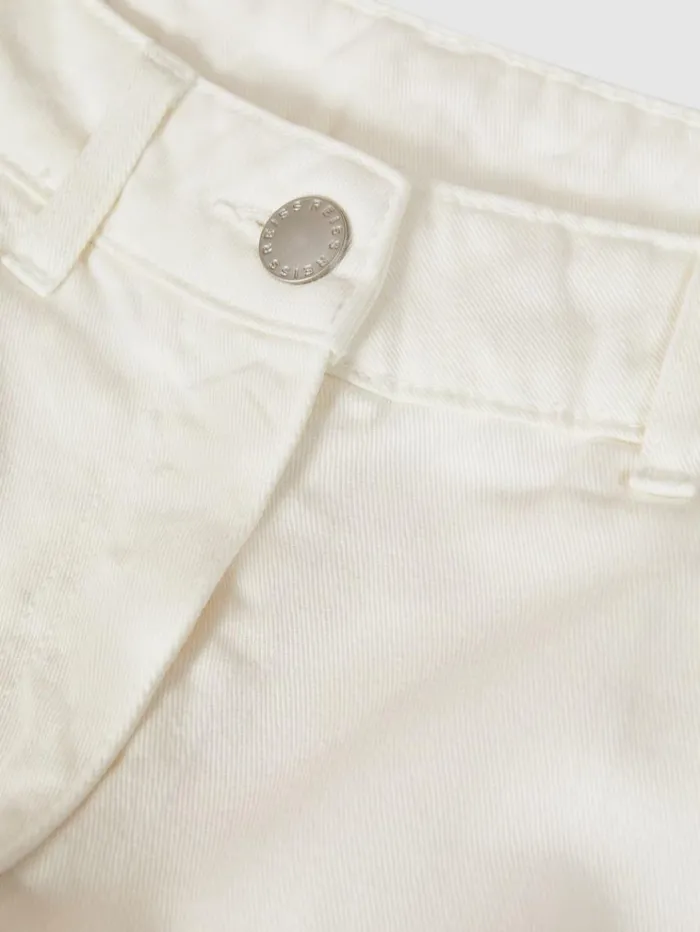 REISS Pants Women Garment Dyed Wide Leg Trousers Cream