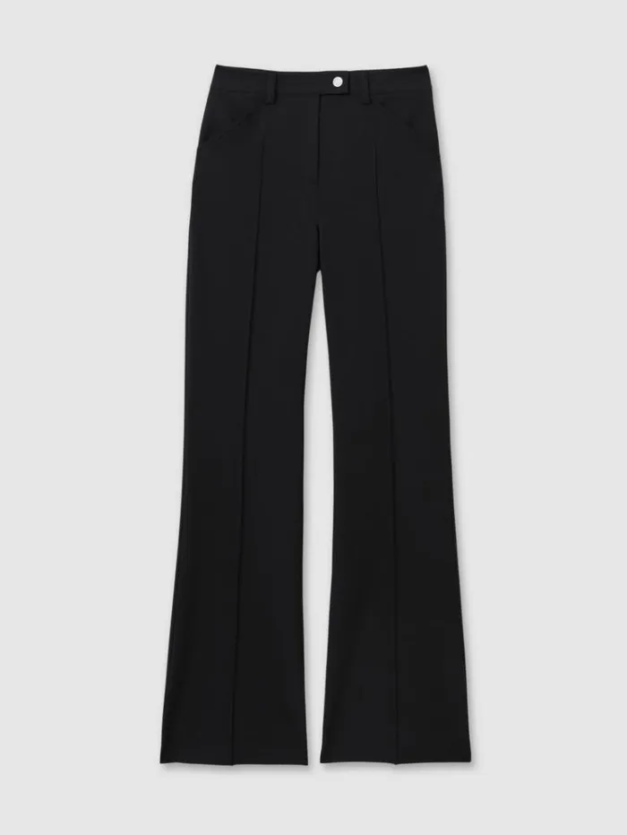 REISS Pants Women High Rise Flared Trousers Navy