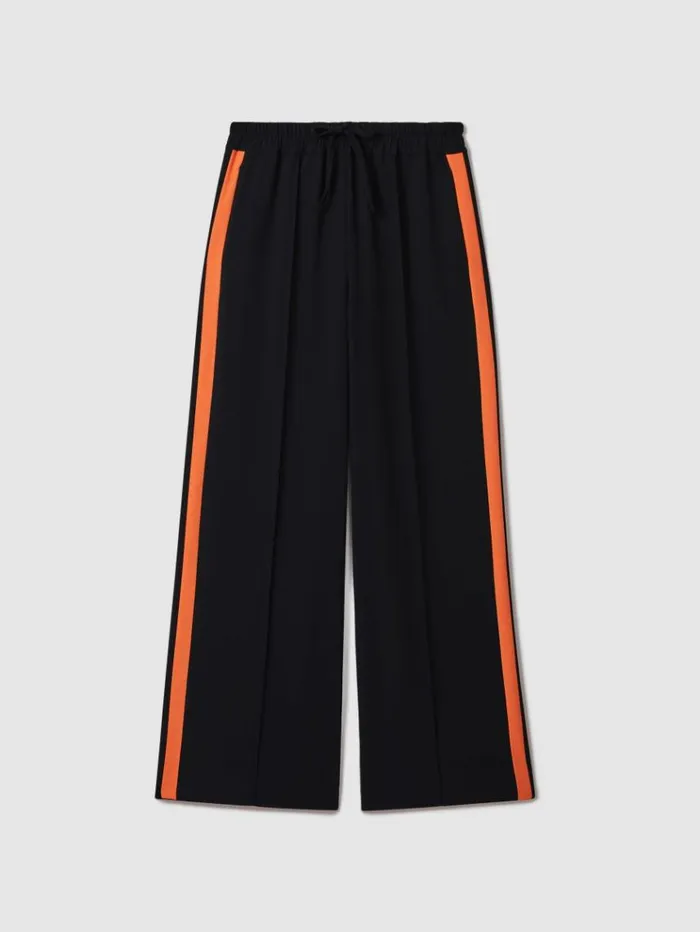 REISS Pants Women McLaren F1 Side Stripe Drawstring Trousers Navypapaya