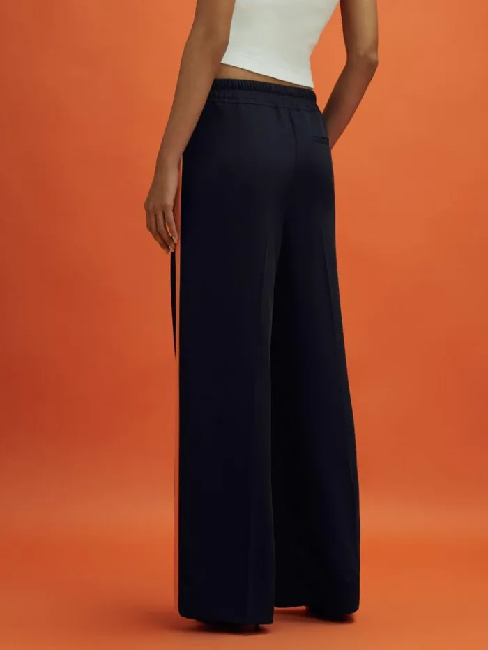 REISS Pants Women McLaren F1 Side Stripe Drawstring Trousers Navypapaya