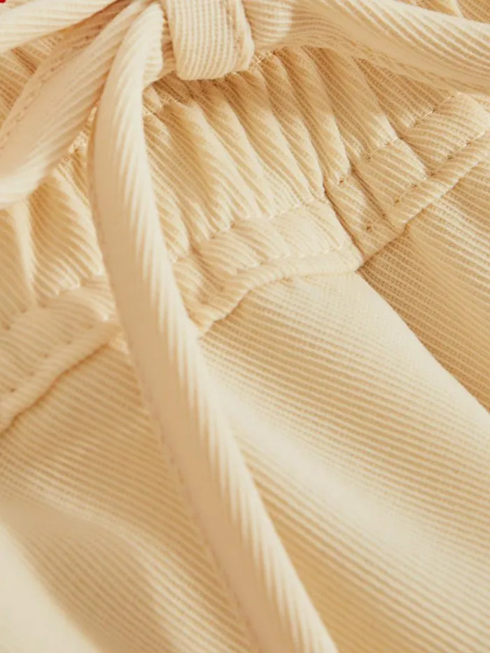 REISS Pants Women McLaren F1 Side Stripe Drawstring Trousers Off Whitepapaya