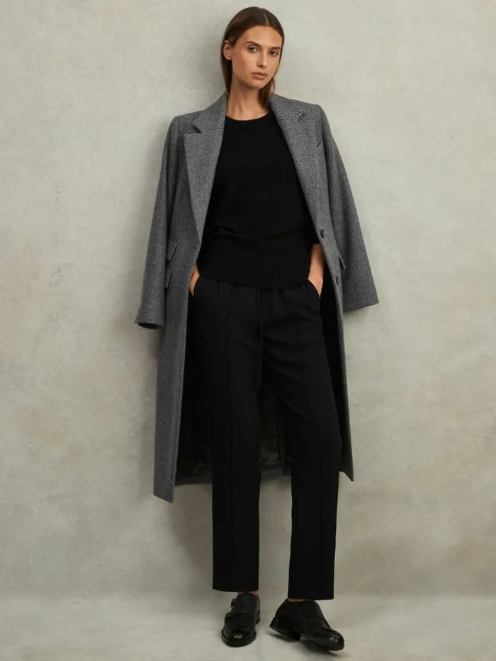 REISS Pants Women Pull On Trousers Black
