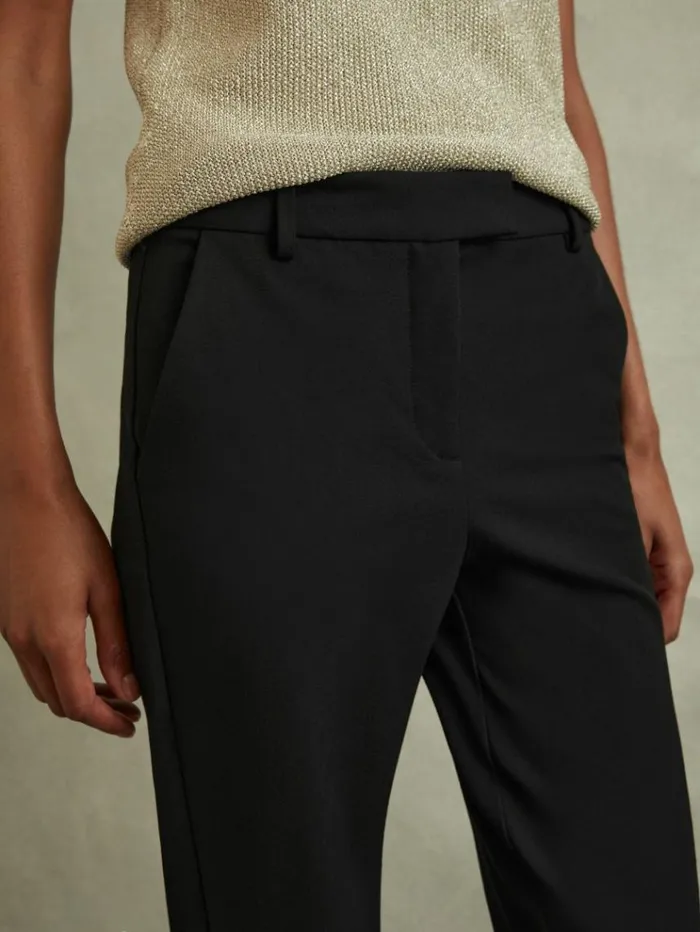 REISS Pants Women Slim Fit Tailored Trousers Black