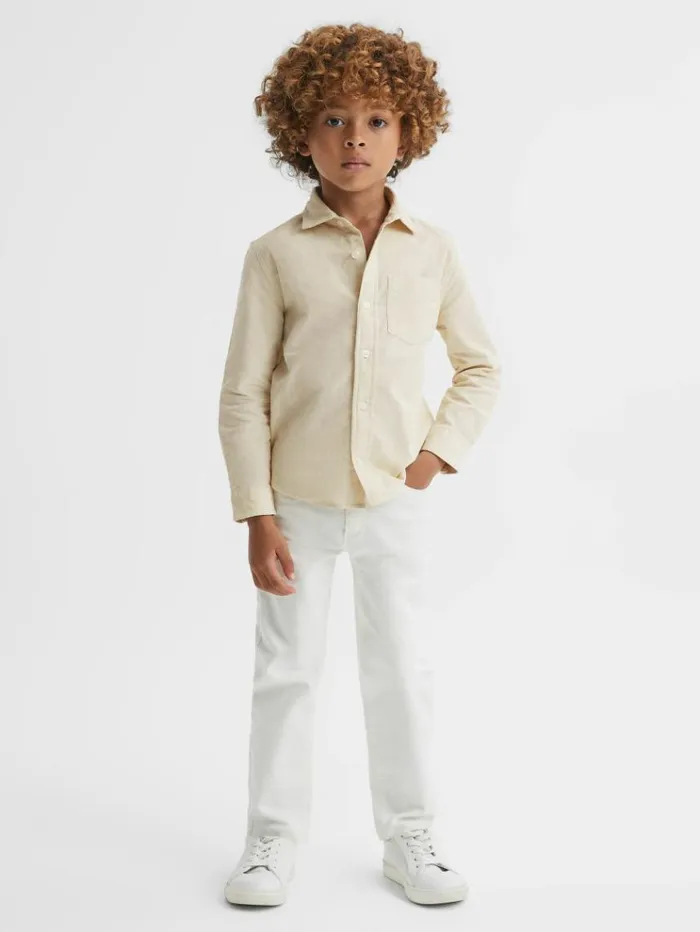 REISS Shirts Children Corduroy Cutaway Collar Shirt White