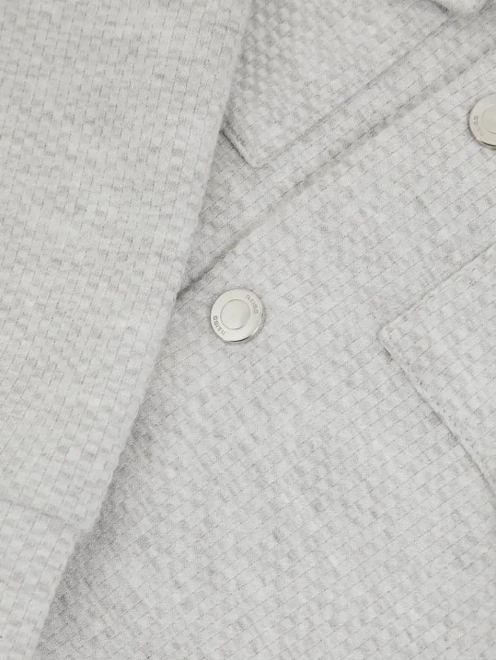 REISS Shirts Children Textured Cotton Blend Jacket Grey Melange