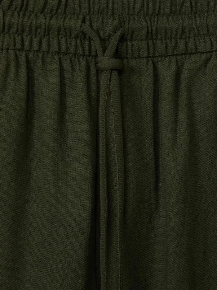 REISS Shorts Men Les Deux Forest Green Linen Blend Drawstring Shorts Forest Green