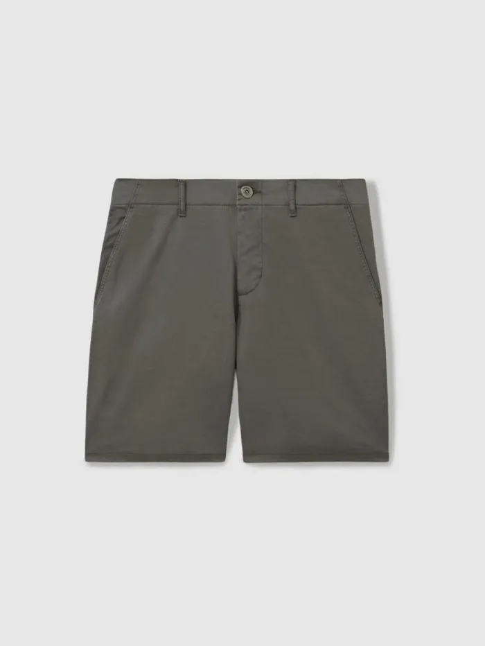 REISS Shorts Men Paige Cotton Blend Chino Shorts Slate