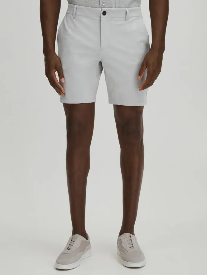 REISS Shorts Men Paige Tailored Knitted Shorts Grey