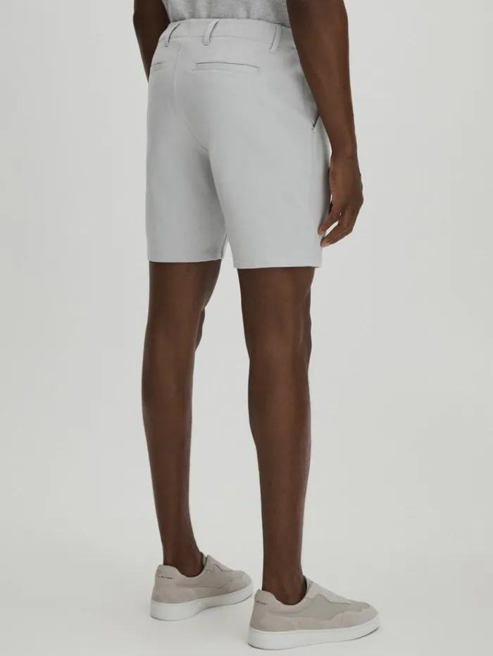 REISS Shorts Men Paige Tailored Knitted Shorts Grey